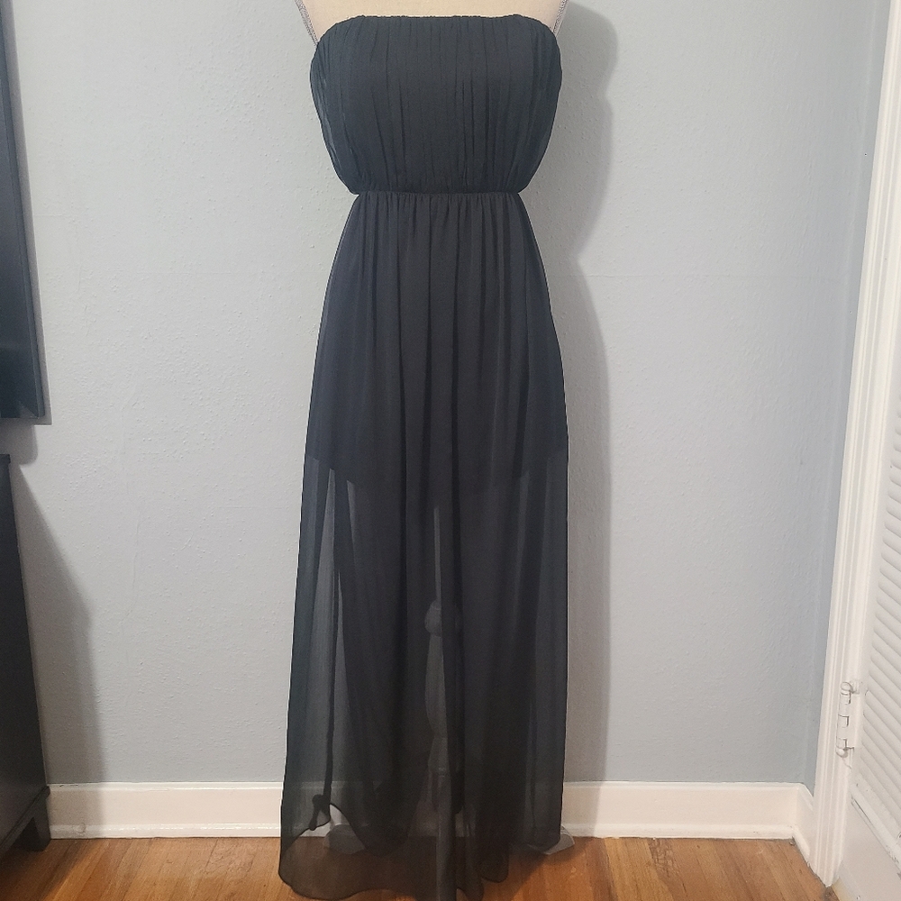 Alice and Olivia Strapless Black Long Dress Size Small